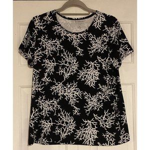 Croft & Barrow Classic T-shirt Short Sleeve Black & White Size XLarge Casual Top